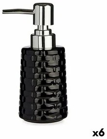 Dispenser di Sapone Con rilievo Ceramica Argentato Nero Metallo 6 Unità (150 ml)