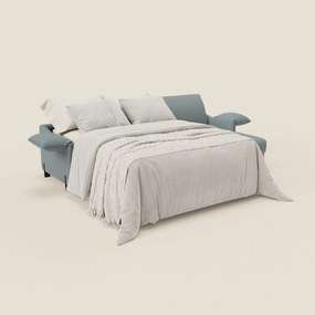 Primula divano letto angolare con materasso H18 cm - penisola contenitore in tessuto smacchiabile T05