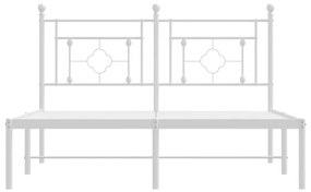 Giroletto con Testiera Metallo Bianco 135x190 cm