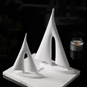 Decorazione da tavolo 21 cm resina/bianca