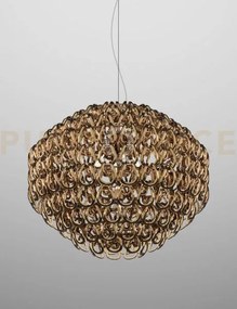 Giogali sospensione 85 cristallo bronzo e bronzo opaco 5 luci attac...