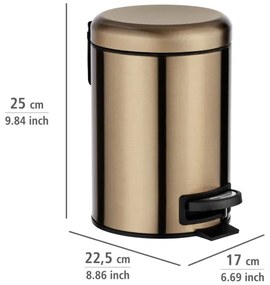 WENKO 24036100 - Cestino LEMAN 17x25 cm acciaio inox/rame/nero