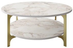 Tavolino VERSY 37x90 cm bianco/oro