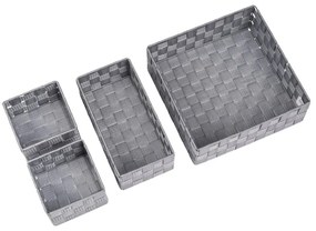 Set di 4 organizer da bagno in plastica grigia Adria - Wenko