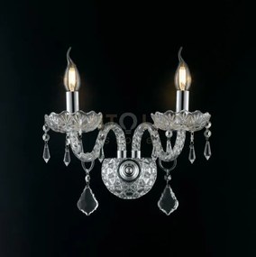 Applique a parete incanto cromo 2 luci attacco e14 40x18x34cm in ve...