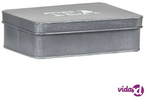 LABEL51 Scatola da Tè 27x19x8 cm Grigio Anticato