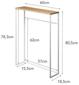 Consolle bianca e marrone chiaro 18,5x60 cm Tower - YAMAZAKI