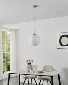 Eglo 63269 - Lampadario a sospensione con cavo PIEDALE 1xE27/60W/230V Ø 35 cm cromo opaco