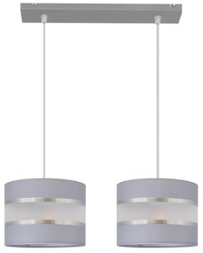 Lampadario a sospensione con filo HELEN 2xE27/15W/230V grigio/argento