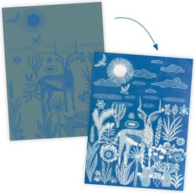 Set creativo - Cianotipia - Notte nella savana