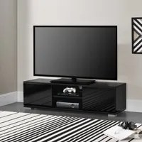 [en.casa] Mobile TV Mobile soggiorno TV lowboard 34,5cm x 120cm x 40cm Nero lucido