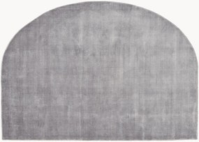 Tappeto semicircolare in viscosa Duetto, tessuto a mano