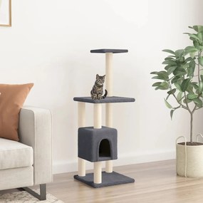 Albero per gatti con tiragraffi in sisal grigio scuro 104 cm