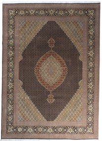 Tabriz Tappeto 260 x 350 Nero (Iran) Annodato A Mano