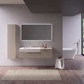 Mobile bagno sospeso con lavabo L 135 x H 36 x P 51 cm ghiaia per vasca a sinistra Gravel