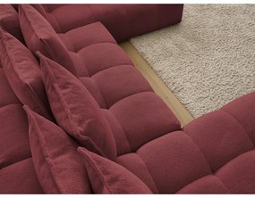 Divano angolare burgundy allungabile e con contenitore (penisola a destra/a U) con rivestimento in ciniglia Everest – Bobochic Paris