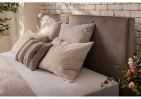 Letto matrimoniale imbottito grigio tortora con contenitore e rete inclusi 180x200 cm Thessa Bold – Bonami Selection
