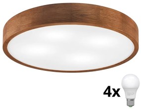 Brilagi - Plafoniera LED CARVALHO 4xE27/60W/230V finitura rovere ciliegio Ø 57,5 cm