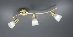 Levisto barra led 3 spots orientabile  ottone + vetro l.55cm 3 luci...