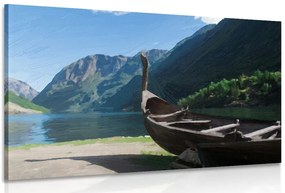 Stampa su tela – Nave vichinga di legno