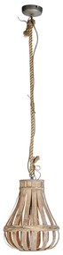 Lampada a sospensione rustica legno corda 34cm - EXCALIBUR