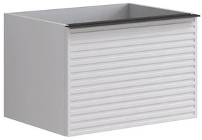 Mobile da bagno da fissare sotto lavabo L 60 x H 40 x P 45.5 cm bianco laccato, 2 cassetti Pixel stripes