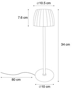 Lampada da tavolo moderna rossa dimmerabile in 3 fasi ricaricabile - Dolce