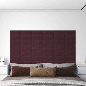 Pannelli Murali 12 Pz Viola 30x15 Cm Tessuto 0,54 M² /