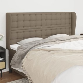 Testiera Ad Orecchio Tortora 203x23x118/128 Cm İn Tessuto /