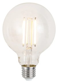 Lampada a sospensione smart nera con ottone e vetro ambrato 4 luci incl. 4 Wifi G95 - Zuzanna