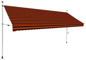 Tenda Da Sole Retrattile Manuale 400 Cm Arancione E Marrone /