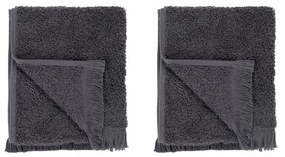 Set di 2 asciugamani in cotone grigio scuro 30x50 cm Frino - Blomus