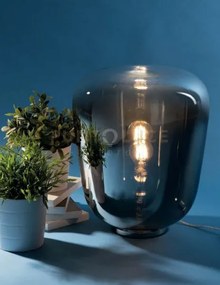 Lume smoke cromo 1 luce attacco e27 19,7x25cm in vetro soffiato