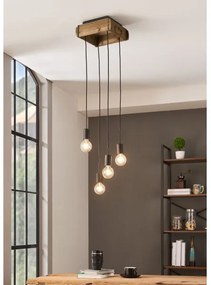 Eglo 43591 - Lampadario su corda LANA 4xE27/40W/230V