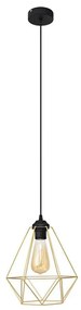 Lampadario a sospensione con filo KARO 1xE27/15W/230V oro/nero
