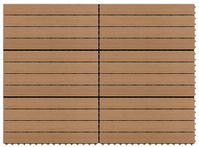 Piastrelle Per Decking İn Wpc 6 Pz 60x30 Cm 1,08 M² Marrone /