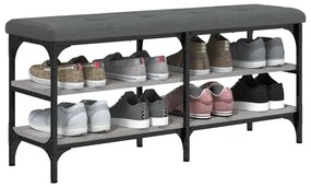 Panca Porta Scarpe Grigio Sonoma 102x32x47 cm Legno Multistrato