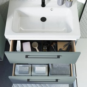 Mobile da bagno sotto lavabo Remix verde opaco L 75 x H 58 x P 46 cm 2 cassetti, lavabo non incluso