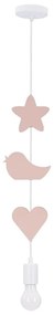 Lampada per bambini bianca e rosa con paralume in metallo Single - Candellux Lighting