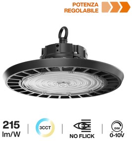 Campana LED Potenza Regolabile 55/75/100W CCT 215 lm/W IP65 - LIFUD Colore Bianco Variabile CCT