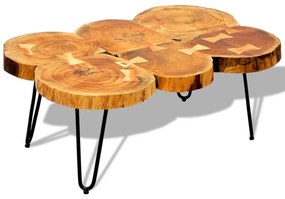 Tavolino Da Caffè 35 Cm 6 Tronchi İn Legno Massello Di Sheesham /