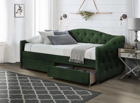 Letto Aloha imbottito in velluto verde - 90 x 200 cm