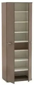 Armadio 4 Ante Rovere Grigio, cm 60x38x174
