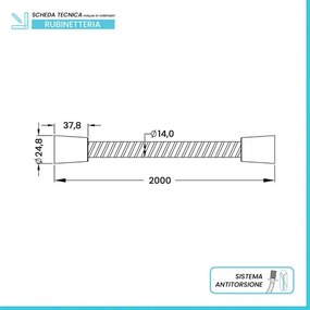 Flessibile Doccia in PVC Cromo da 200 cm antitorsione