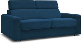 Divano in blu scuro allungabile con rivestimento in velluto a coste 195 cm Monaco – Bobochic Paris