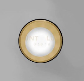 Thessaly faretto incasso 1 luce bordo raso oro spazzolato attacco g...