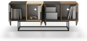 Tavolo TV in rovere decorato in marrone naturale 140x55 cm Titan - Marckeric