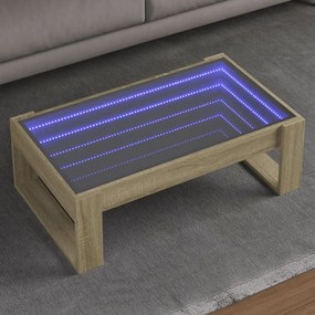 Tavolino Da Salotto Con Led Infinity Rovere Sonoma 90x53x30 Cm /