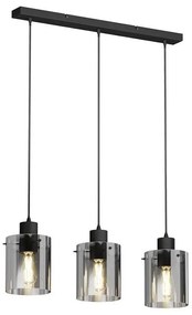 Lindby - Kourtney 3 Lampada a Sospensione Black/Smoke Lindby