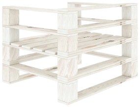 Set Salotto da Giardino 5 pz Pallet in Legno Bianco